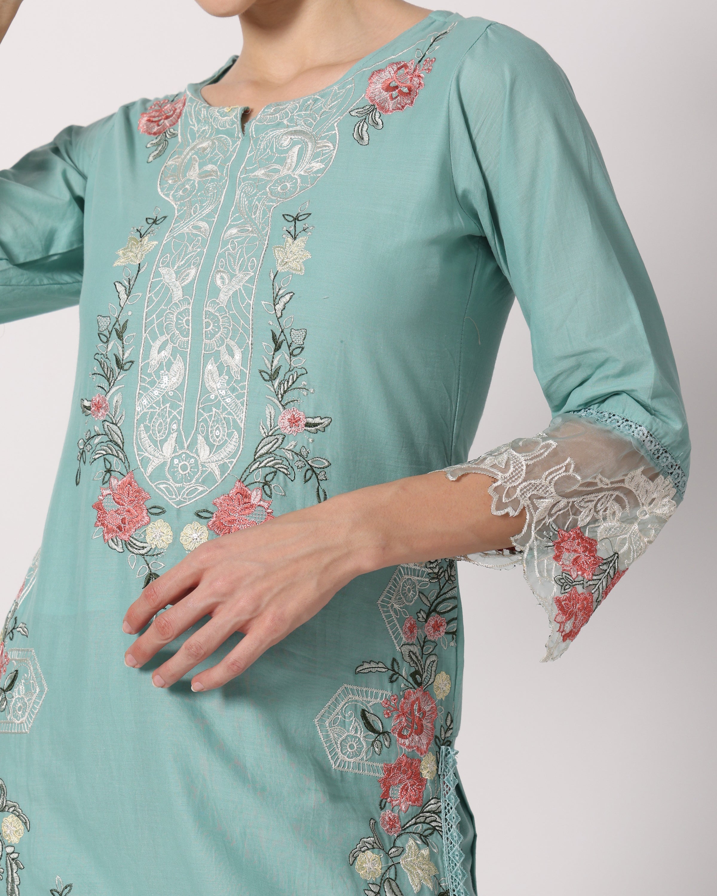 Noor - Aqua Dream Cotton Suit
