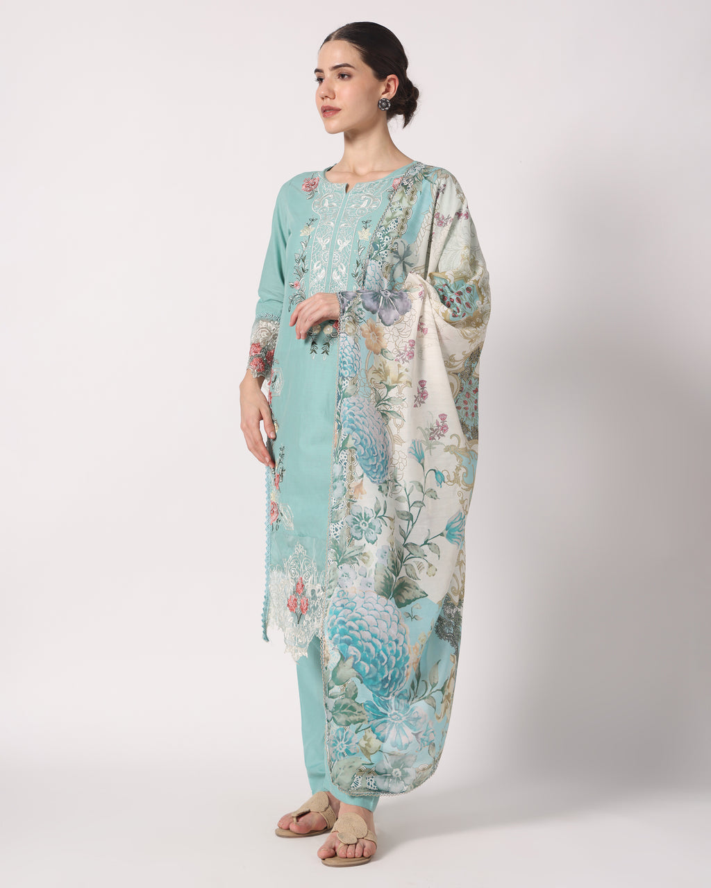 Noor - Aqua Dream Cotton Suit