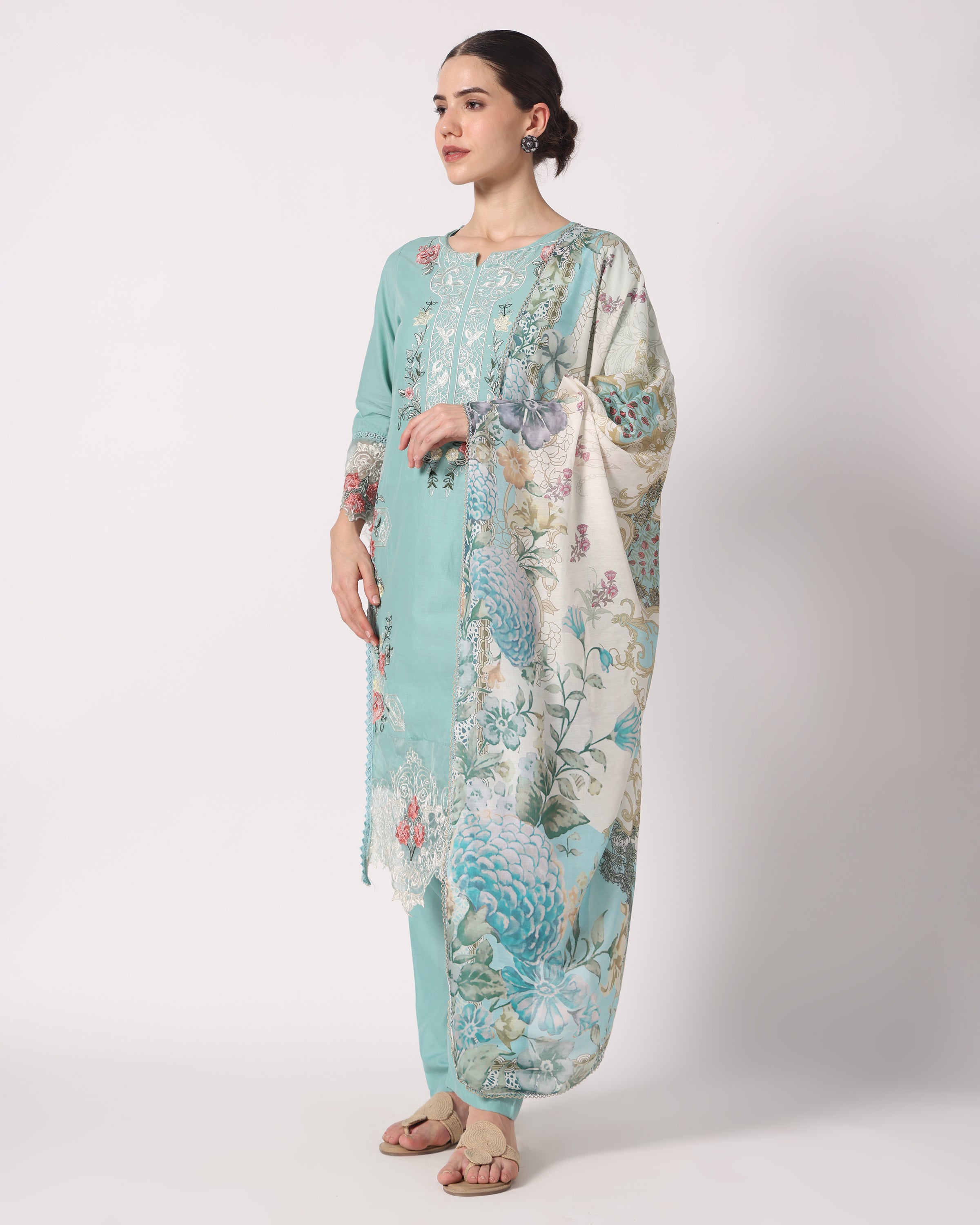 Noor - Aqua Dream Cotton Suit