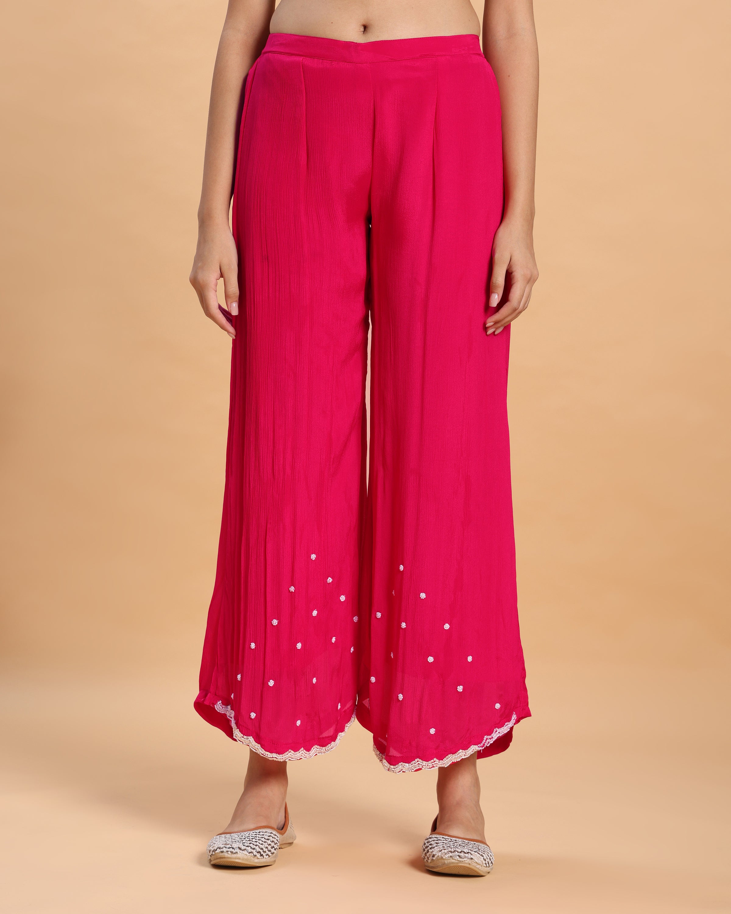 Niyara - Rani Pink Chinon Handwork